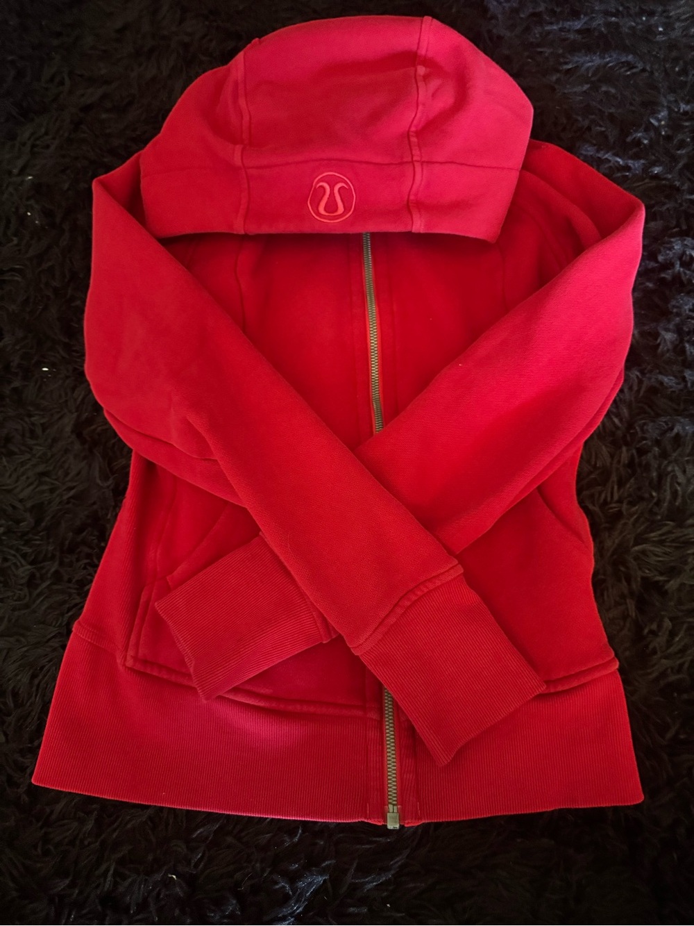 Lululemon Scuba Hoodie Full Zip Red Size 4 Excellent Condition RED